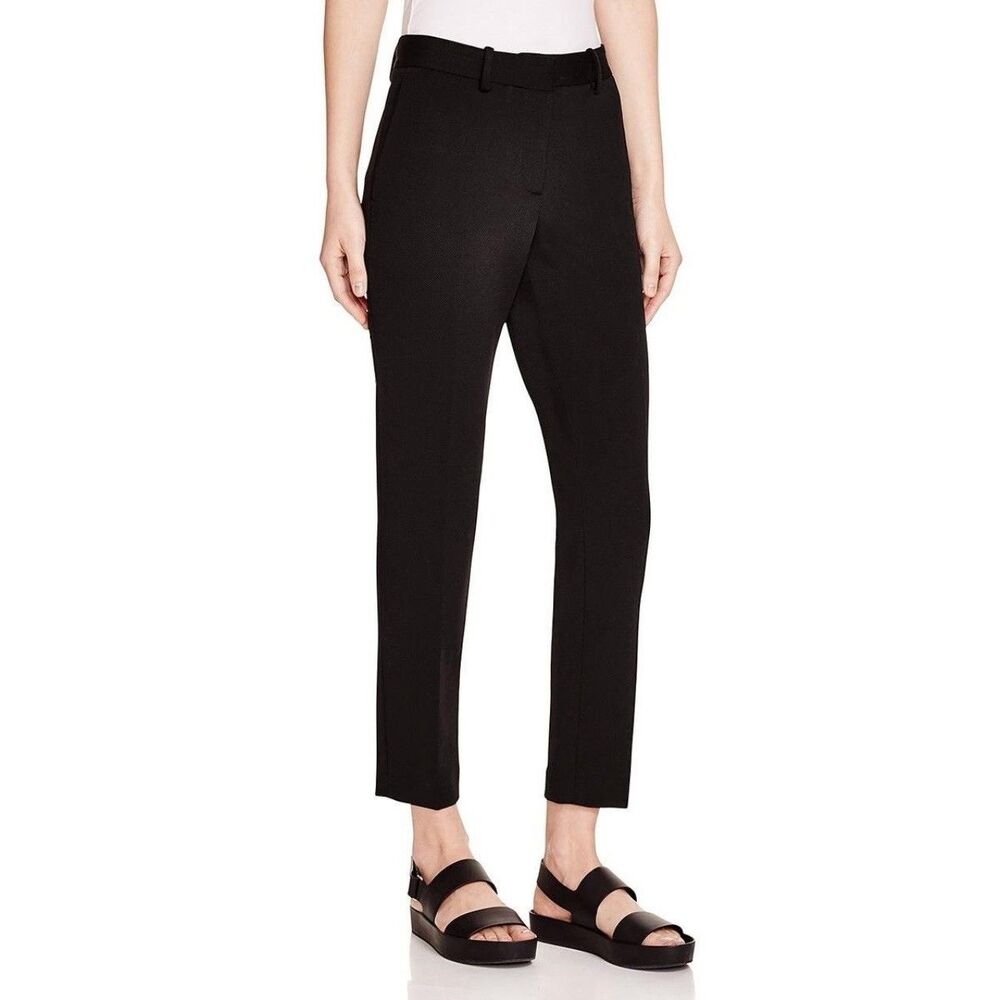 Theory Treeca Oxford Knit Dress Pants Womens Black Crop Slim Fit  Size 10